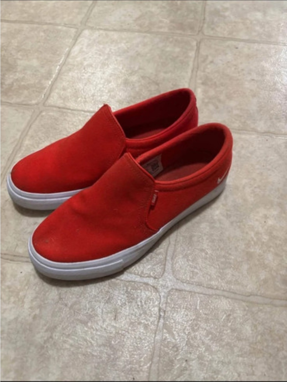 Women’s Red Slip-On Canvas Shoes